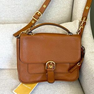 NWOT Michael Kors Crossbody Bag Grain Leather in Camel